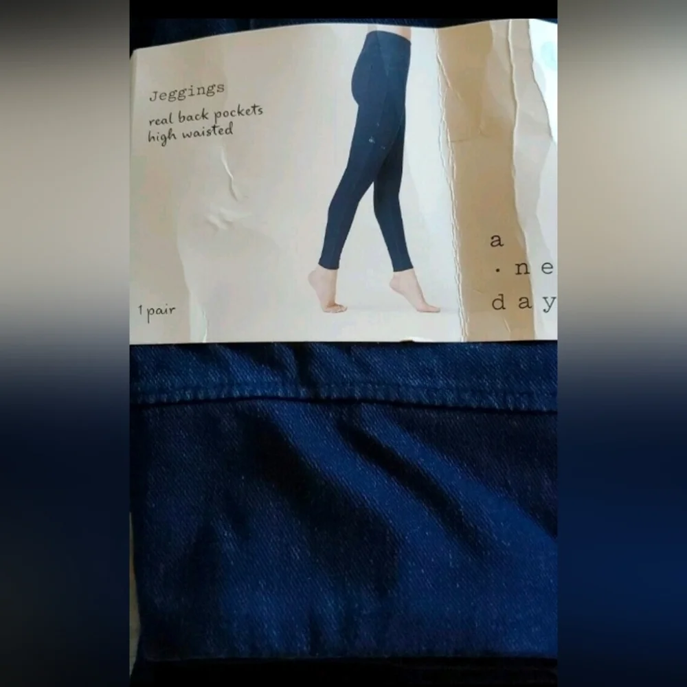 A New Day Women's High Waist Jeggings Medium Washed Blue Denim Size XL